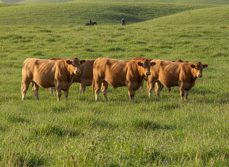 Raza bovina South Poll, adaptable y resistente al estrés calórico.
