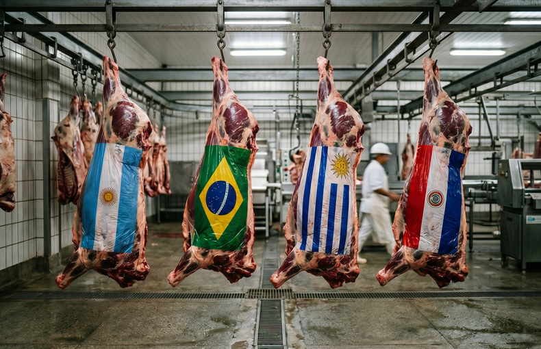 Carne. Hay toneladas sin distribuir y cada país del bloque sudamericano busca posicionarse.