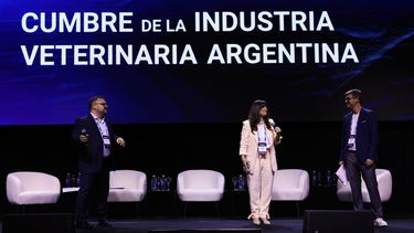 Nicolás de la Fuente, Margarita Briceño y Luciano Aba en la apertura del CIVA 2025.