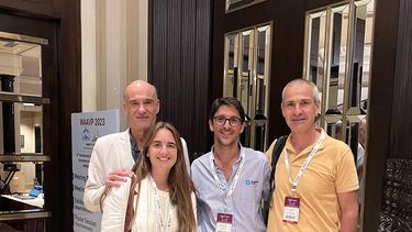 Carlos Lanusse, Candela Cantón, Santiago Raggio y Luis Álvarez, presentes en La Conferencia de la Asociación Mundial para el Avance de la Parasitología Veterinaria.