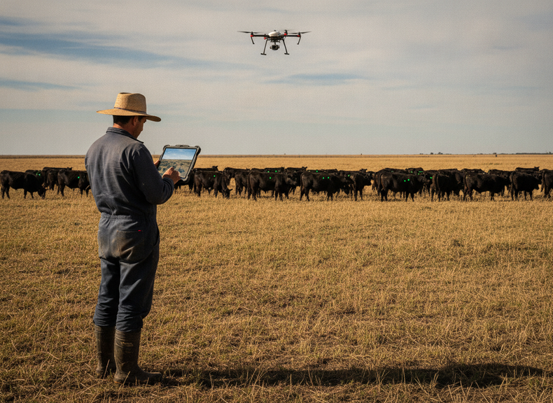 La Agtech transforma el manejo ganadero con la implementación de cercos virtuales y drones para una gestión más eficiente.