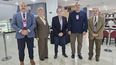 Alejo Pérez Carrera (UBA), Sara Williams (UNLP), Héctor Fernández vicepresidente del CVPBA, Claudio Machado (UNICEN) y el presidente del Colegio, Osvaldo Rinaldi.
