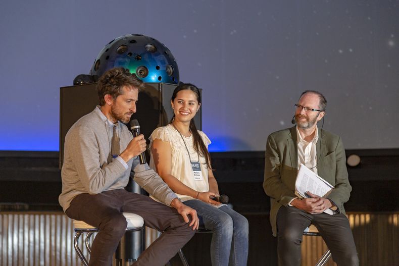 Mike Seely, Mallory Embree (fundadores ASCUS Biosciences), Diego Golombek