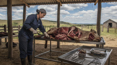 La técnica de necropsia es fundamental en el diagnóstico veterinario para comprender patologías en bovinos y ovinos.