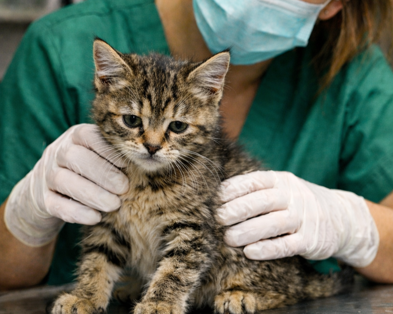Panleucopenia felina: el virus que pone en jaque a los gatos sin vacunación.