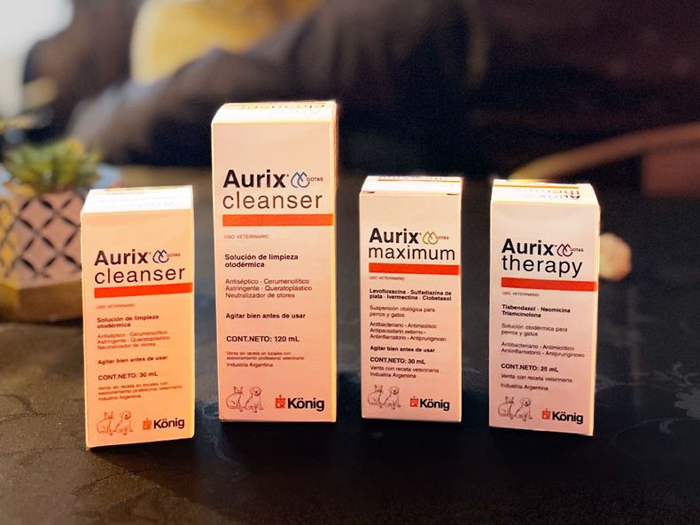 Productos veterinarios para hace frente a la otitis en caninos.